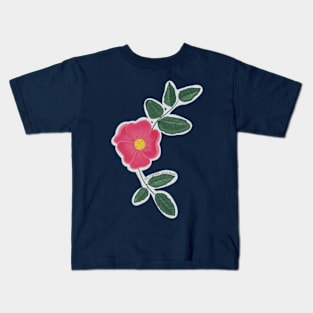 California Wild Rose Wildflower Kids T-Shirt